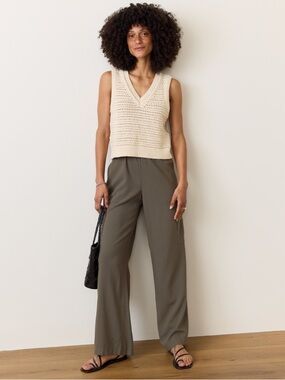 Marine Layer Allison Cargo Trousers – L – Dusty Olive – Wide Leg